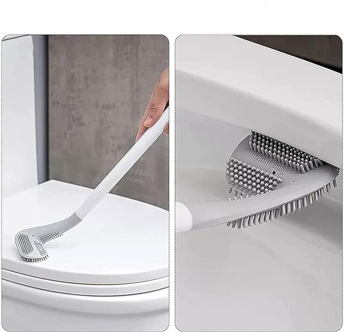 Pack of 2 Golf Toilet Brush, Flexible Bendable Silicone + Wall Mounted Hook (2)